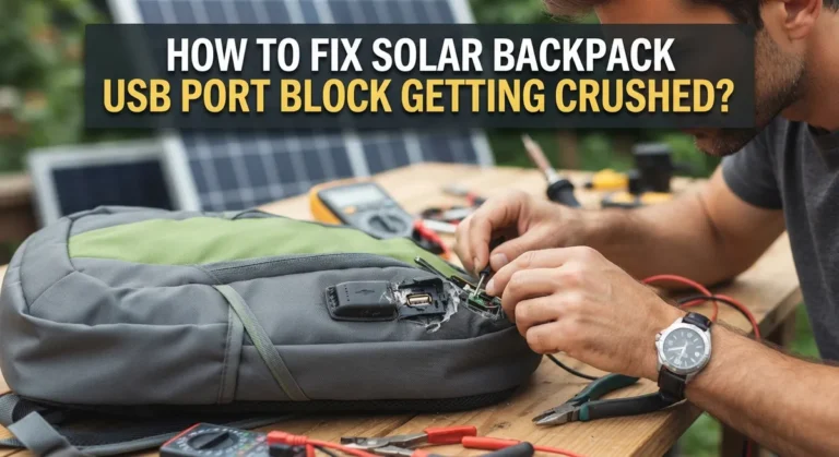 How To Fix Solar Backpack USB Port Block Getting Crushed?